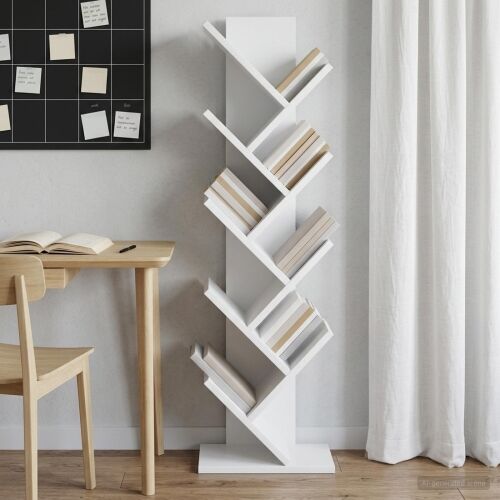 Polica za knjige u obliku stabla 6-nivoa 30 x 18 x 100 cm - Bijela 30 x 18 x 100 cm Cijena