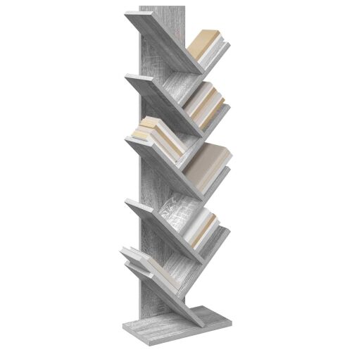 Polica za knjige u obliku drveta 6-nivo 30 x 18 x 100 cm - Siva Sonoma 30 x 18 x 100 cm Cijena