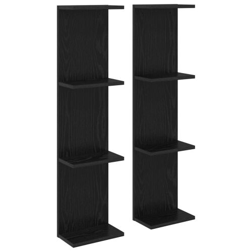 Zidna polica 2 kom. Crni hrast 25 x 15 x 100 cm - Crni hrast 2 25 x 15 x 100 cm (4 etaže) Cijena