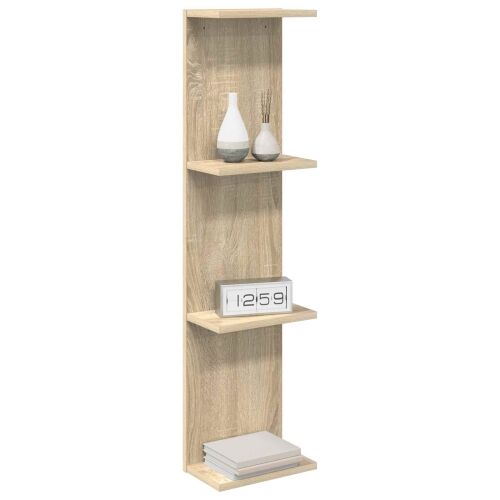 Zidna polica 2 kom. Hrast sonoma 25 x 15 x 100 cm - Hrast sonoma 2 25 x 15 x 100 cm (4 etaže) Cijena