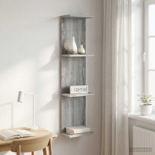 Zidna polica Siva Sonoma 25 x 15 x 100 cm Konstruirano drvo - Siva Sonoma 1 25 x 15 x 100 cm (4 etaže) Cijena