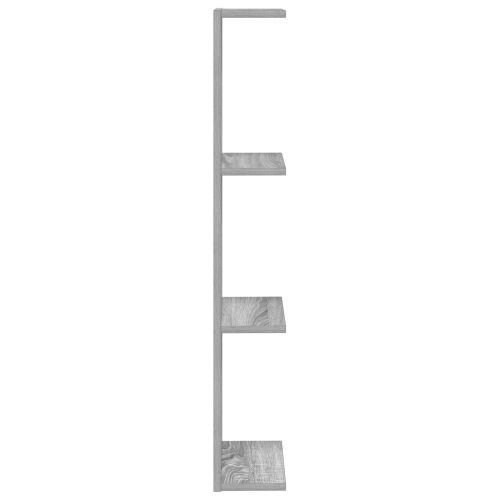 Zidna polica 2 kom. Siva Sonoma 25 x 15 x 100 cm - Siva Sonoma 2 25 x 15 x 100 cm (4 etaže) Cijena