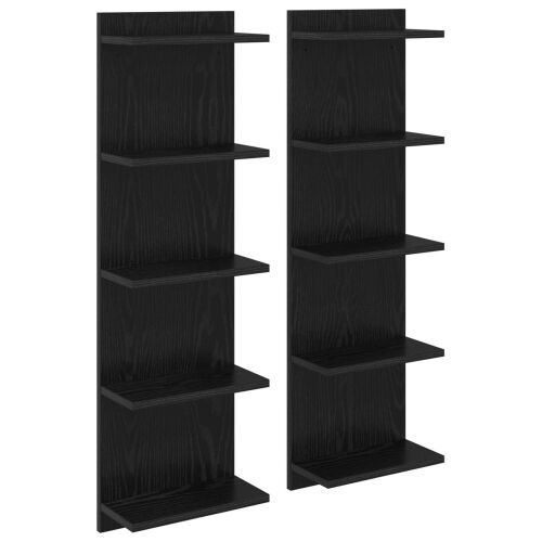 Zidna polica 2 kom. Crni hrast 30 x 15 x 100 cm - Crni hrast 2 30 x 15 x 100 cm (5 etaža) Cijena