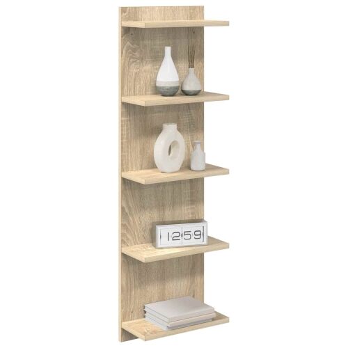 Zidna polica 2 kom. Hrast sonoma 30 x 15 x 100 cm - Hrast sonoma 2 30 x 15 x 100 cm (5 etaža) Cijena