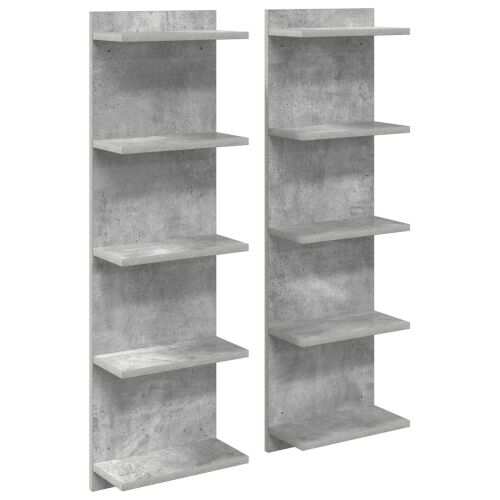 Zidna polica 2 kom. Betonska siva 30 x 15 x 100 cm - Betonska siva 2 30 x 15 x 100 cm (5 etaža) Cijena