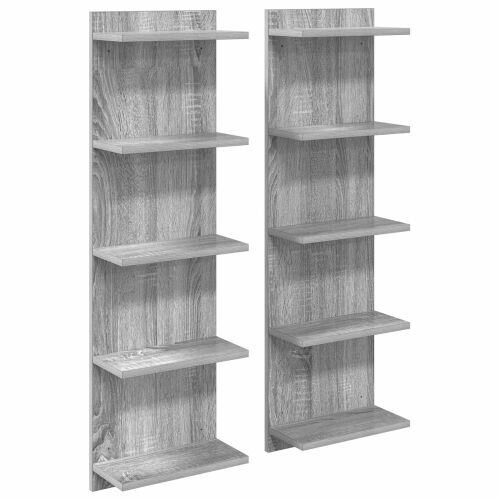 Zidna polica 2 kom. Siva Sonoma 30 x 15 x 100 cm - Siva Sonoma 2 30 x 15 x 100 cm (5 etaža) Cijena