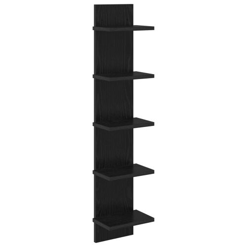 Zidna polica Crni hrast 22 x 15 x 100 cm Konstruirano drvo - Crni hrast 1 22 x 15 x 100 cm (5 etaža) Cijena