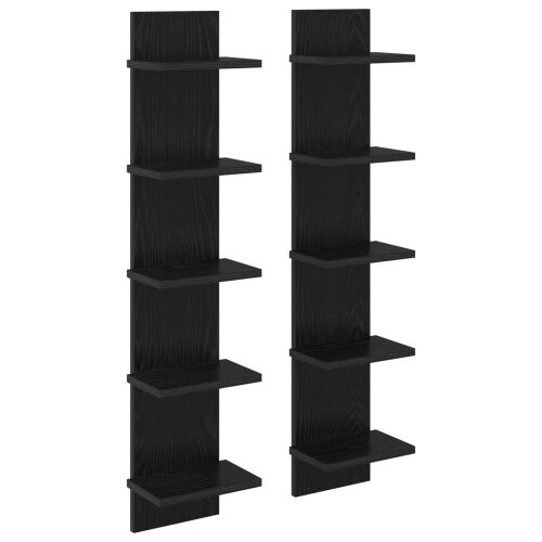 Zidna polica 2 kom. Crni hrast 22 x 15 x 100 cm - Crni hrast 2 22 x 15 x 100 cm (5 etaža) Cijena