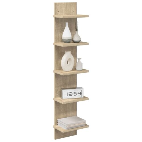 Zidna polica Hrast sonoma 22 x 15 x 100 cm Konstruirano drvo - Hrast sonoma 1 22 x 15 x 100 cm (5 etaža) Cijena