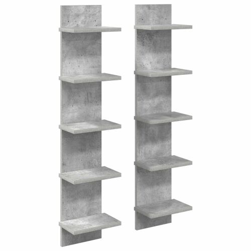 Zidna polica 2 kom. Betonska siva 22 x 15 x 100 cm - Betonska siva 2 22 x 15 x 100 cm (5 etaža) Cijena