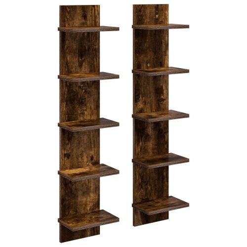 Zidna polica 2 kom. Dimljeni hrast 22 x 15 x 100 cm - Dimljeni hrast 2 22 x 15 x 100 cm (5 etaža) Cijena