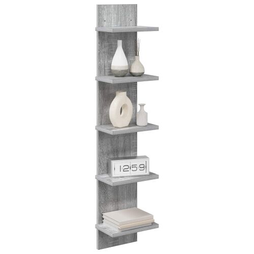 Zidna polica 2 kom. Siva Sonoma 22 x 15 x 100 cm - Siva Sonoma 2 22 x 15 x 100 cm (5 etaža) Cijena
