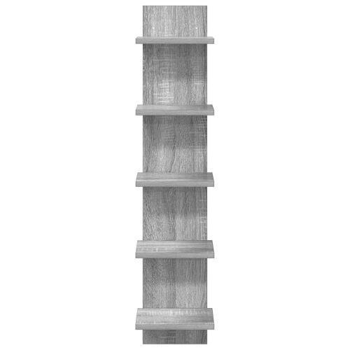 Zidna polica 2 kom. Siva Sonoma 22 x 15 x 100 cm - Siva Sonoma 2 22 x 15 x 100 cm (5 etaža) Cijena