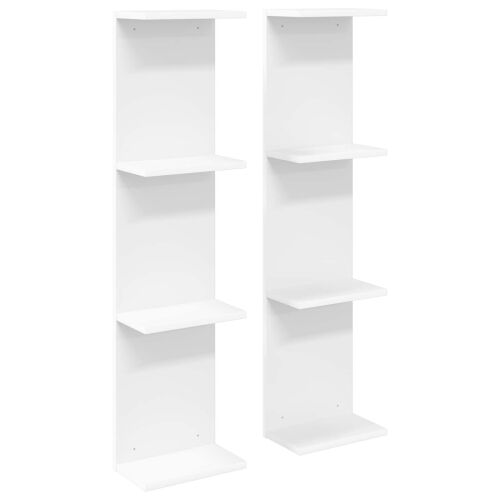 Zidna polica 2 kom. Bijela 22 x 15 x 100 cm Konstruirano drvo - Bijela 2 22 x 15 x 100 cm (4 etaže) Cijena