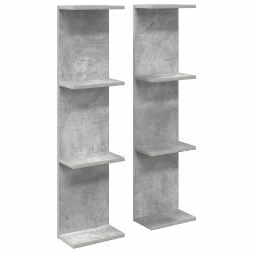 Zidna polica 2 kom. Betonska siva 22 x 15 x 100 cm - Betonska siva 2 22 x 15 x 100 cm (4 etaže) Cijena