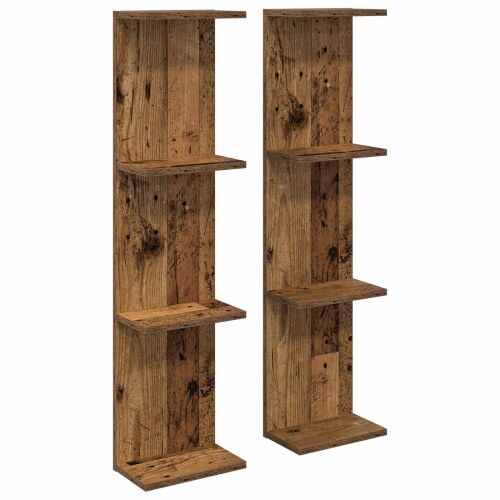 Zidna polica 2 kom. Staro drvo 22 x 15 x 100 cm - Staro drvo 2 22 x 15 x 100 cm (4 etaže) Cijena