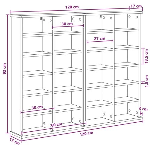 CD ormar 2 kom. Dimljeni hrast 60 x 17 x 92 cm - Dimljeni hrast 2 60 x 17 x 92 cm Cijena