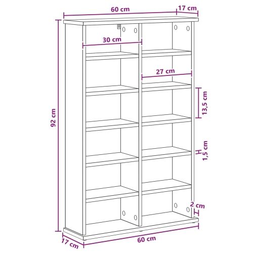 CD ormar Hrast artisan 60 x 17 x 92 cm Konstruirano drvo - Hrast artisan 1 60 x 17 x 92 cm Cijena