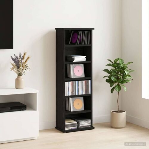 CD ormar Crni hrast 60 x 17 x 92 cm Konstruirano drvo - Crni hrast 1 60 x 17 x 92 cm Cijena