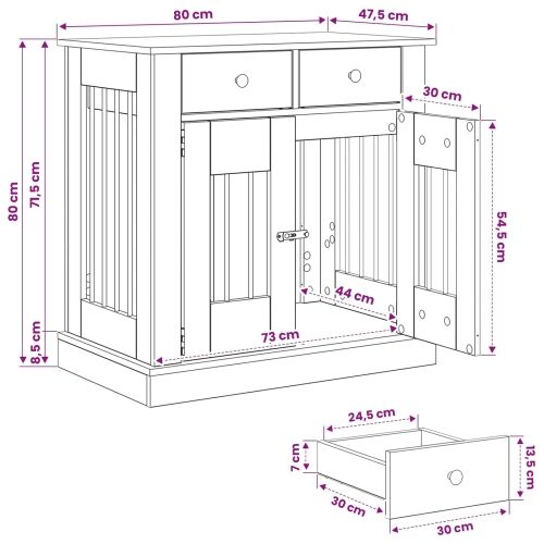 Namještaj za kućni kavez Dimljeni hrast 80 x 47,5 x 80 cm - Dimljeni hrast Cijena
