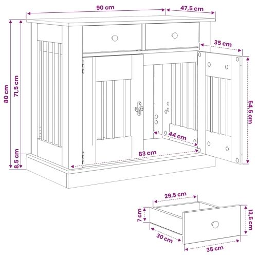 Namještaj za kućni kavez Dimljeni hrast 90 x 47,5 x 80 cm - Dimljeni hrast Cijena