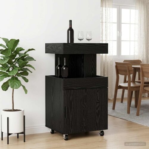 Barska kolica Crni hrast 50 x 41 x 89 cm Konstruirano drvo - Crni hrast Cijena