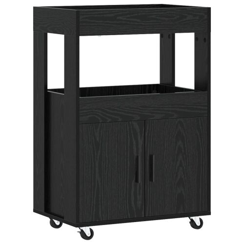 Barska kolica Crni hrast 60 x 39,5 x 89 cm Prerađeno drvo - Crni hrast Cijena