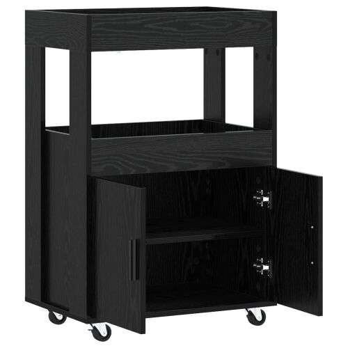 Barska kolica Crni hrast 60 x 39,5 x 89 cm Prerađeno drvo - Crni hrast Cijena