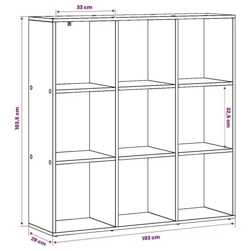 Ormarić za knjige 102 x 29 x 103,5 cm Konstruirano drvo - Crni hrast 102 x 29 x 103,5 cm Cijena