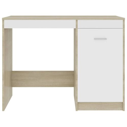 Radni stol bijeli i boja hrasta 100 x 50 x 76 cm od iverice - Bijela i boja hrasta sonome Cijena