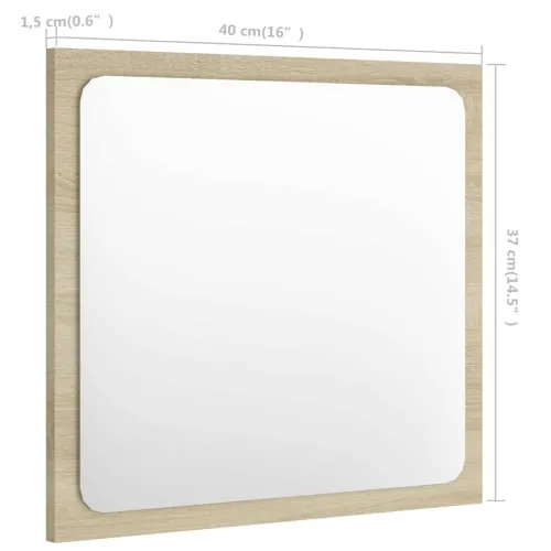 Kupaonsko ogledalo boja hrasta 40x1,5x37 cm konstruirano drvo - Sonoma hrast 40 x 1.5 x 37 cm Cijena