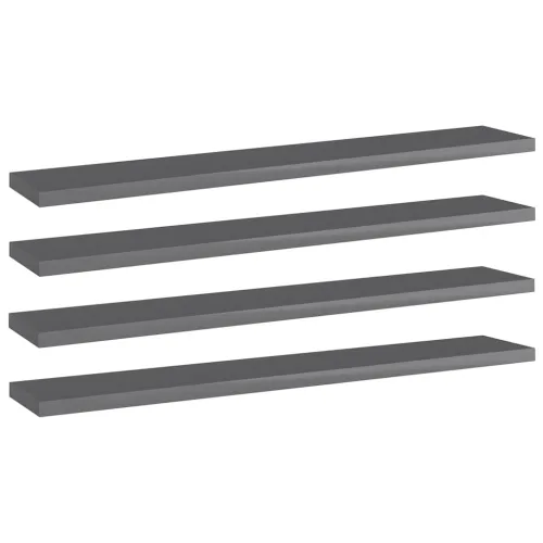Police za knjige 4 kom visoki sjaj sive 60x10x1,5 cm od iverice - Visoko sjajno siva 60 x 10 x 1.5 cm 4 Cijena