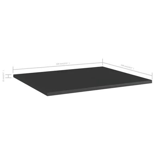 Police za knjige 8 kom visoki sjaj crne 60 x 50 x 1,5 cm drvene - Visoko sjajno crna 60 x 50 x 1.5 cm 8 Cijena