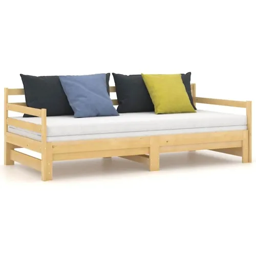 Dnevni krevet na izvlačenje 2 x (90 x 200) cm masivna borovina - Prirodna Cijena