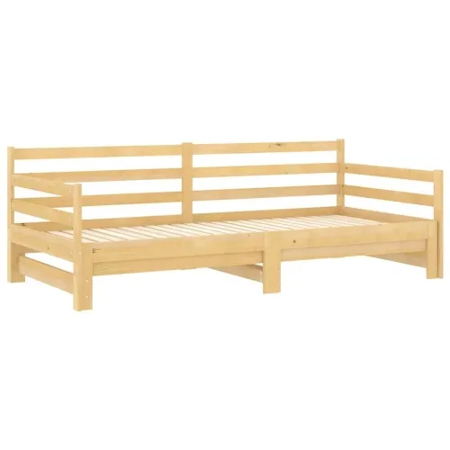 Dnevni krevet na izvlačenje 2 x (90 x 200) cm masivna borovina - Prirodna Cijena