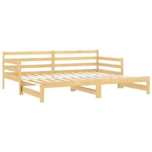 Dnevni krevet na izvlačenje 2 x (90 x 200) cm masivna borovina - Prirodna Cijena