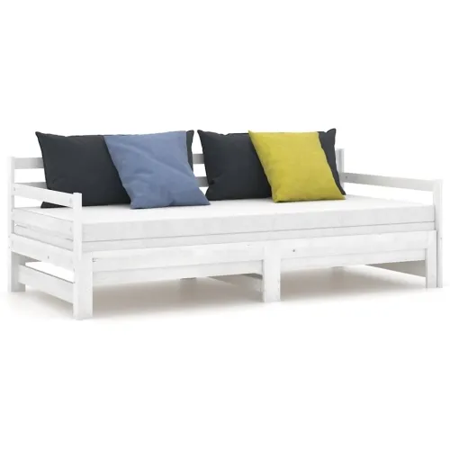 Dnevni ležaj na izvlačenje bijeli od borovine 2 x (90 x 200) cm - Bijela Cijena