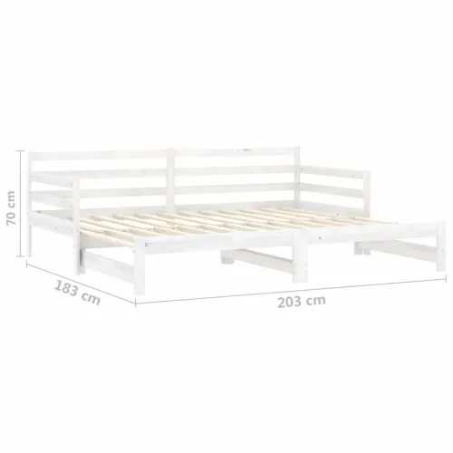 Dnevni ležaj na izvlačenje bijeli od borovine 2 x (90 x 200) cm - Bijela Cijena