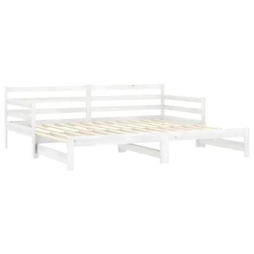 Dnevni ležaj na izvlačenje bijeli od borovine 2 x (90 x 200) cm - Bijela Cijena