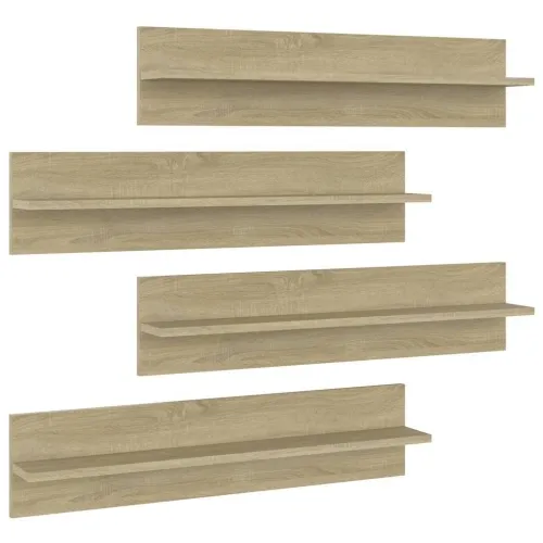 Zidne police 4 kom boja hrasta sonome 80x11,5x18 cm od iverice - Sonoma hrast 4 Cijena