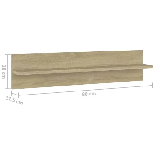 Zidne police 4 kom boja hrasta sonome 80x11,5x18 cm od iverice - Sonoma hrast 4 Cijena
