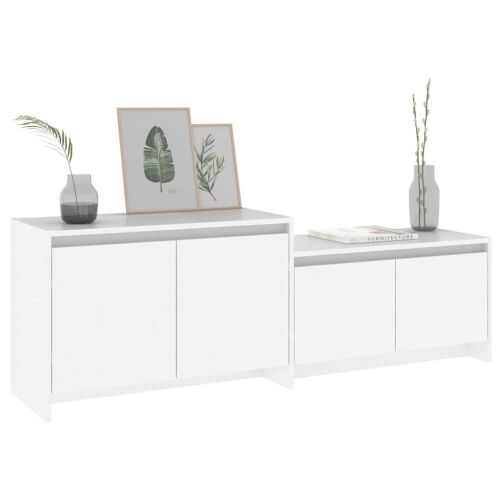 TV ormarić bijeli 146,5 x 35 x 50 cm od konstruiranog drva - Bijela Cijena