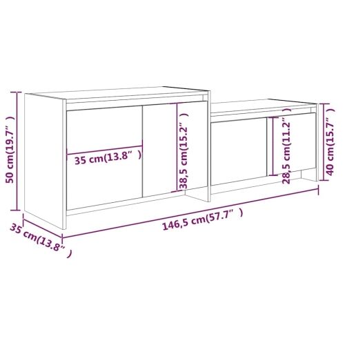 TV ormarić bijeli 146,5 x 35 x 50 cm od konstruiranog drva - Bijela Cijena