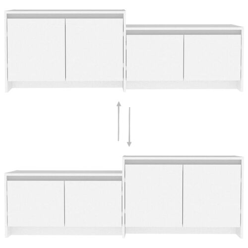 TV ormarić bijeli 146,5 x 35 x 50 cm od konstruiranog drva - Bijela Cijena