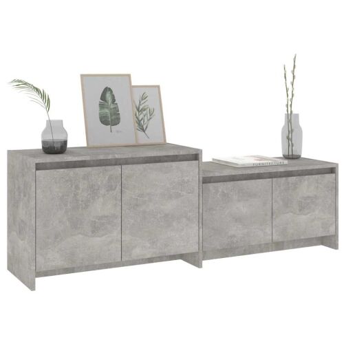 TV ormarić boja betona 146,5 x 35 x 50 cm od konstruiranog drva - Beton siva Cijena
