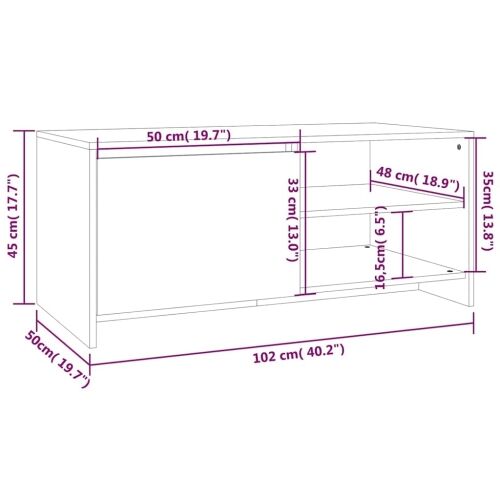 Stolić za kavu bijeli 102 x 50 x 45 cm od konstruiranog drva - Bijela Cijena