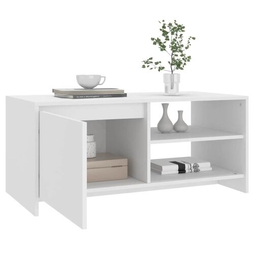 Stolić za kavu bijeli 102 x 50 x 45 cm od konstruiranog drva - Bijela Cijena