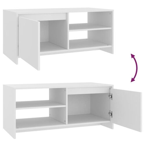 Stolić za kavu bijeli 102 x 50 x 45 cm od konstruiranog drva - Bijela Cijena