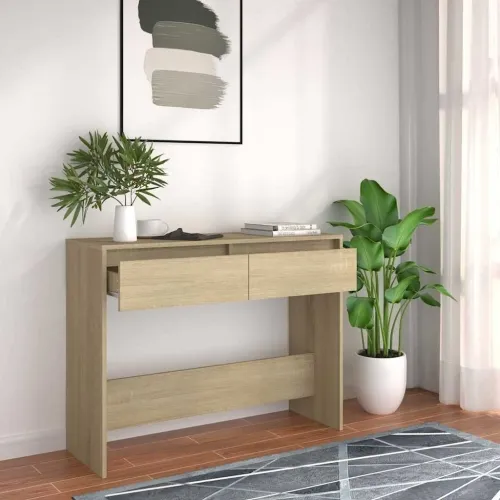 Konzolni stol boja hrasta 100 x 35 x 76,5 cm konstruirano drvo - Sonoma hrast Cijena