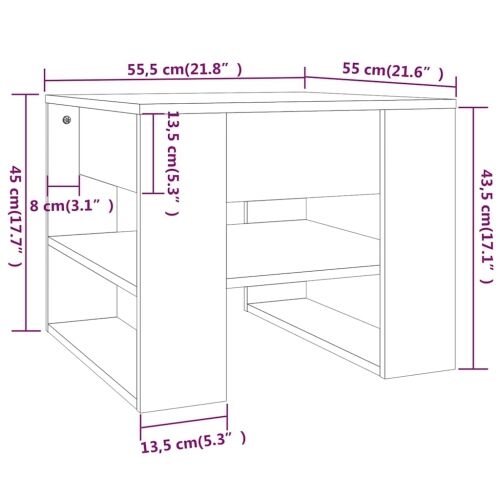 Stolić za kavu boja hrasta 55,5x55x45 cm konstruirano drvo - Sonoma hrast Cijena